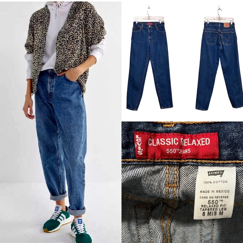 Vintage  90s Levi 550 Classic Relaxed Fit Tapered Leg Mexico 100% Cotton Size 8